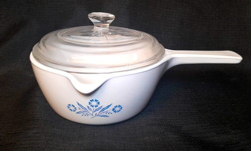 Vintage Corning Ware Blue Cornflower 1.5 Pint Saucepan P-89-B w/ Lid P-81-C ~USA