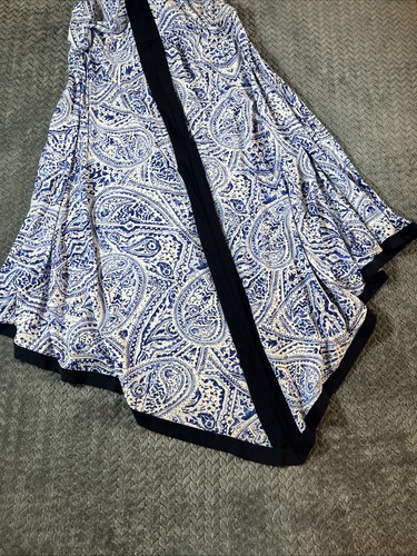 Luxe Dress 8 by Carmen Marc Valvo Blue Paisley Sleeveless Fit & Flare Packable - Picture 6 of 15
