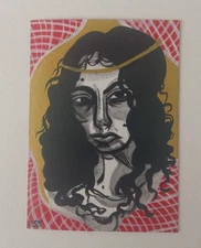 OOAK ACEO Figurative Art Card, Girl Art By ESS22, 3.5 x 2.5 in., Unframed