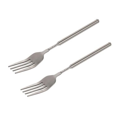 2-Pack Stainless Steel Telescopic Forks, Extendable 8.7'' to 25.4'' for BBQ