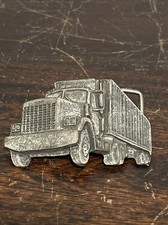 Vintage Belt Buckle Semi Truck Great American Buckle Co USA Tractor Trailer 1980