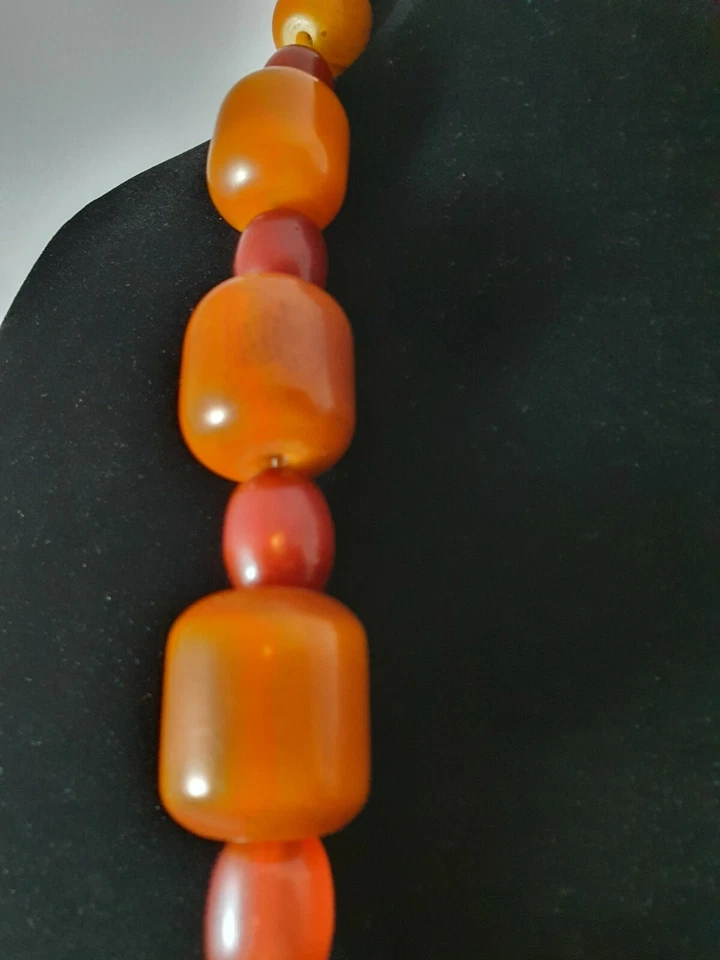 Янтарь!!! Ожерелье с янтарем, шарики вулканической лавы, кожа, серебро 925 пробы - Изображение 4 из 4