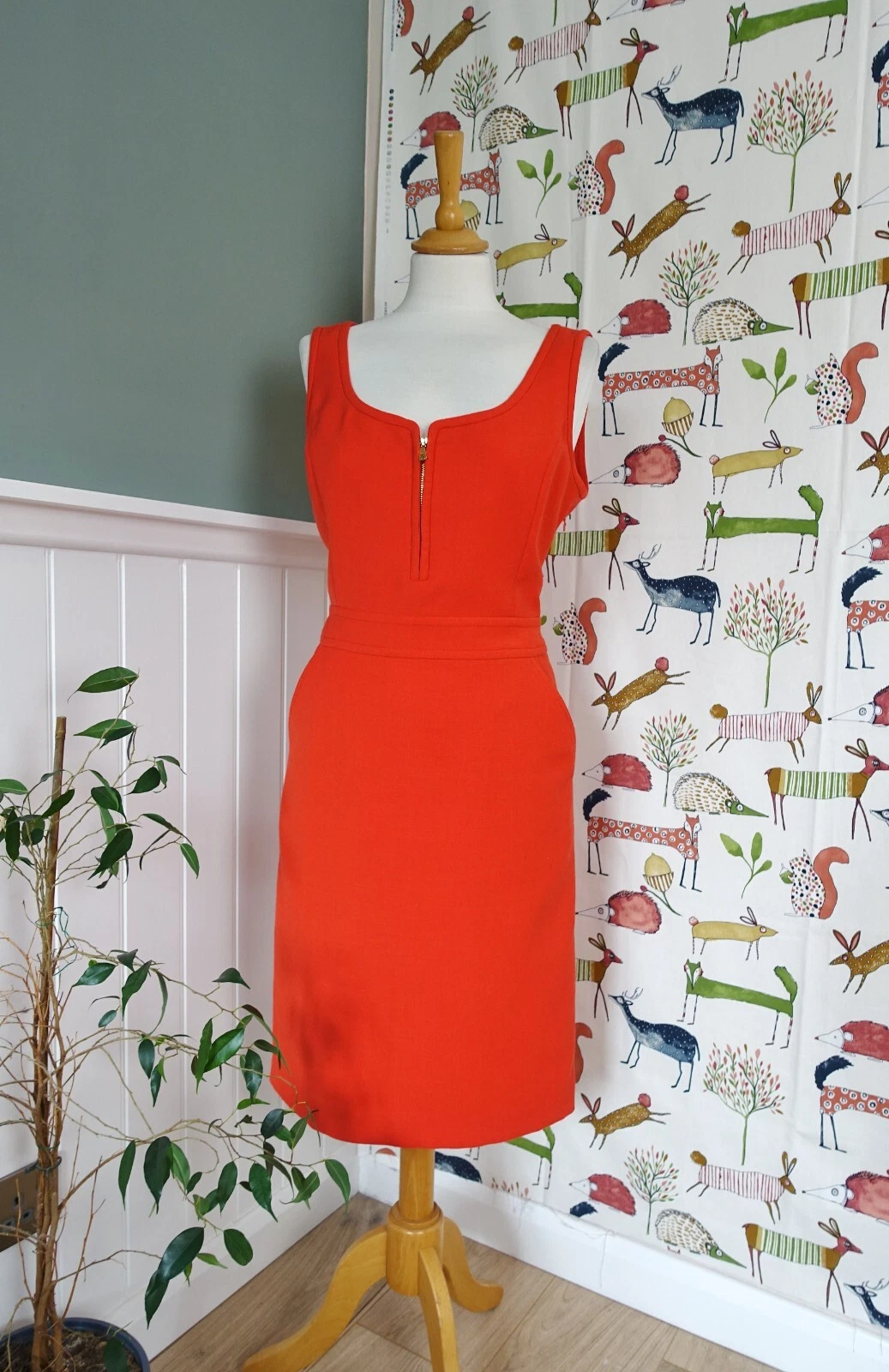 Abito a tubino TORY BURCH arancione misto lana taglia 8 UK 12