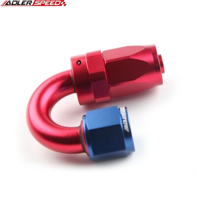 ADLERSPEED -8AN AN8 180 Degree Swivel Hose End Fuel Oil Line Adapter Red/Blue US