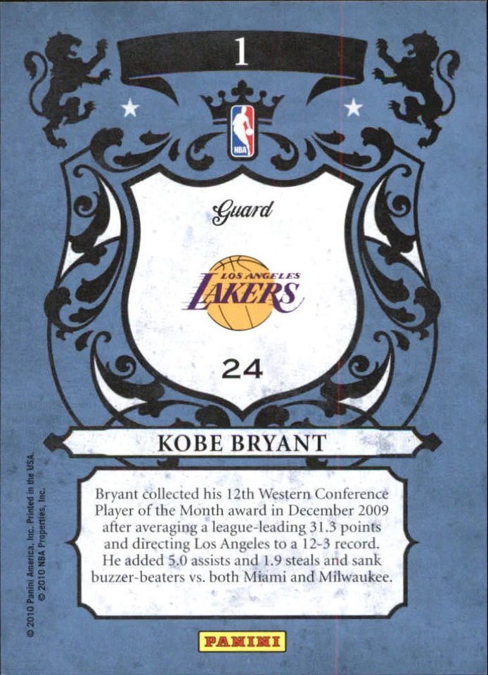 B3412- 2009-10 Crown Royale Royalty #1 Kobe Bryant - NM-MT - Image 2 of 2