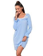 Nightgowns Women Lace Square Neck Ruffle Sleepwear Puff Sleeve Victorian Dress