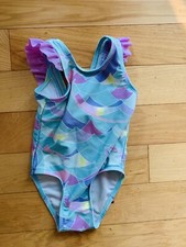 Cat  Jack Girls Blue  Purple Frilly Straps 1 Pc Bathing Suit 18 Month Toddler
