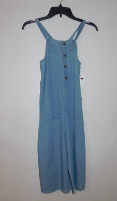 AriZona Girls XS 6/6X Light Wash Chambray Sleeveless Jumpsuit