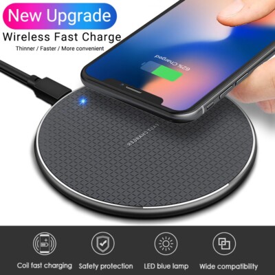 Wireless Fast Charger Charging Pad Dock for Samsung iPhone Android Cell Phone