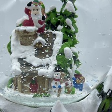 Snow Globe Santa On The Roof Snowman Music Box Christmas