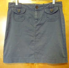 OLD NAVY Casual Short Skirt 12 Cotton Blend Twill Flap Pockets Belt Loops Gray