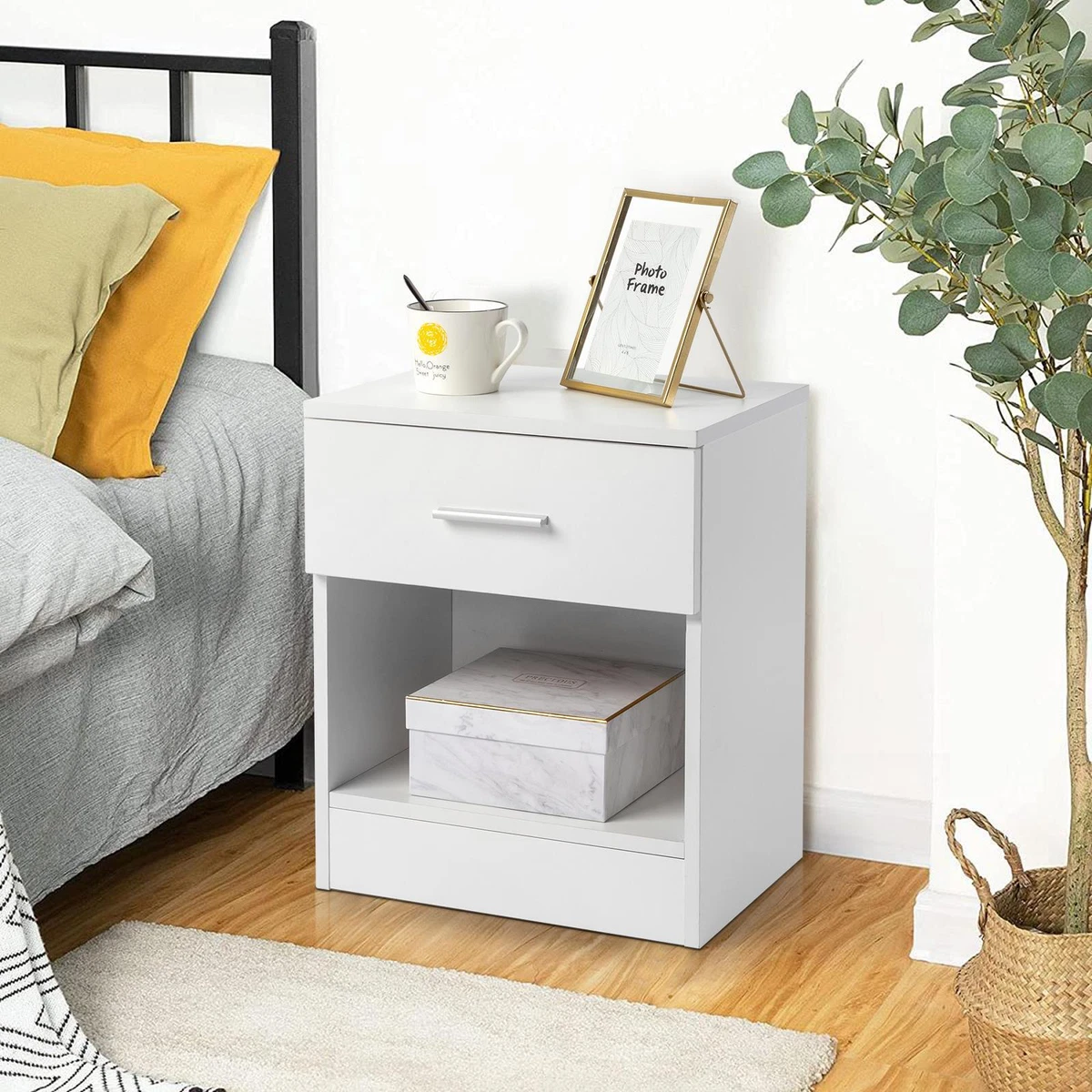 Living spaces 2024 white nightstand