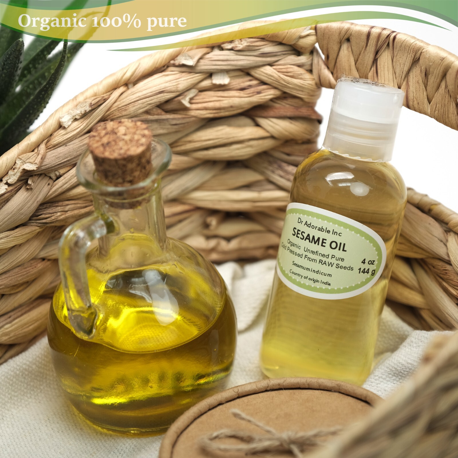 SESAME SEED OIL FROM RAW SEED UNREFINED COLD PRESSED  2 OZ 4 OZ-UP TO 1GALLON