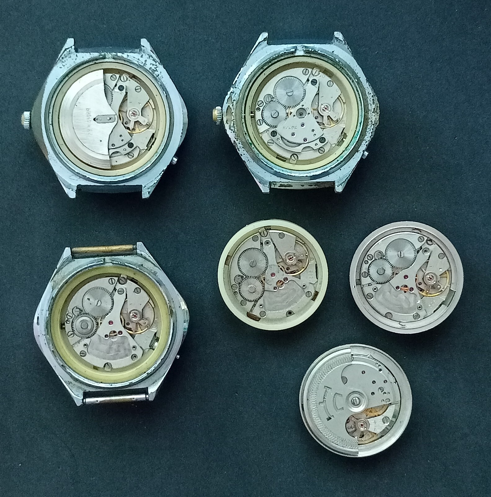 Soviet vintage USSR mechanical wrist watch Chaika for spare parts lot 6pcs