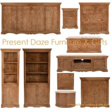 TV Unit Sideboard Chest Bookcase Coffee Tables - Artwork Handcarved Mango