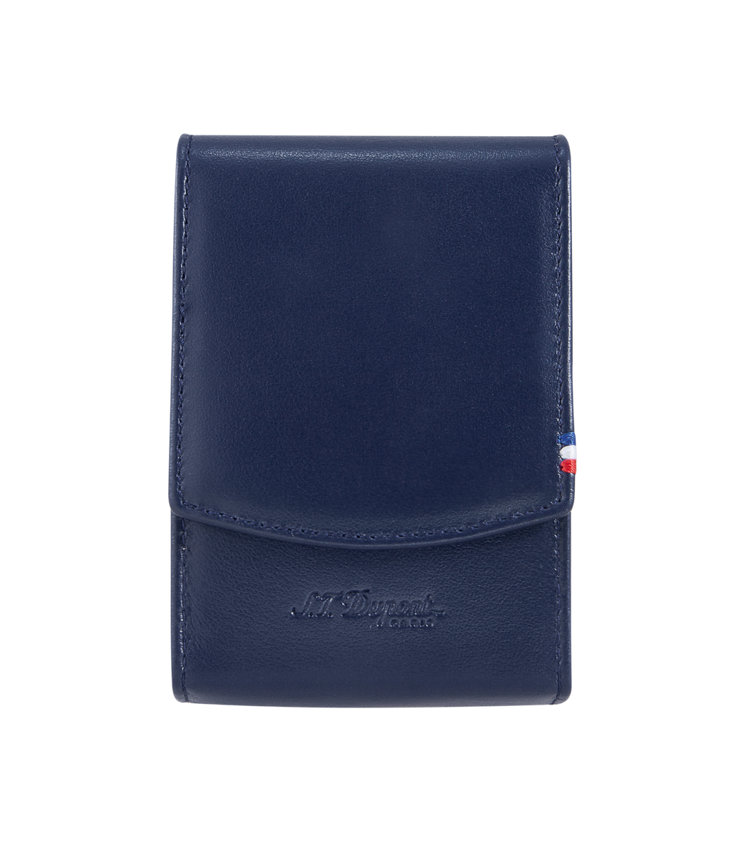 S.T. Dupont Smooth Blue Leather Cigarette Pack Case, Pouch, 183033