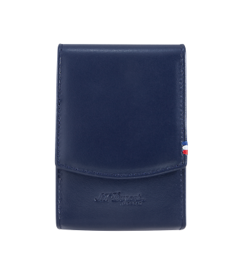S.T. Dupont Smooth Blue Leather Cigarette Pack Case, Pouch, 183033