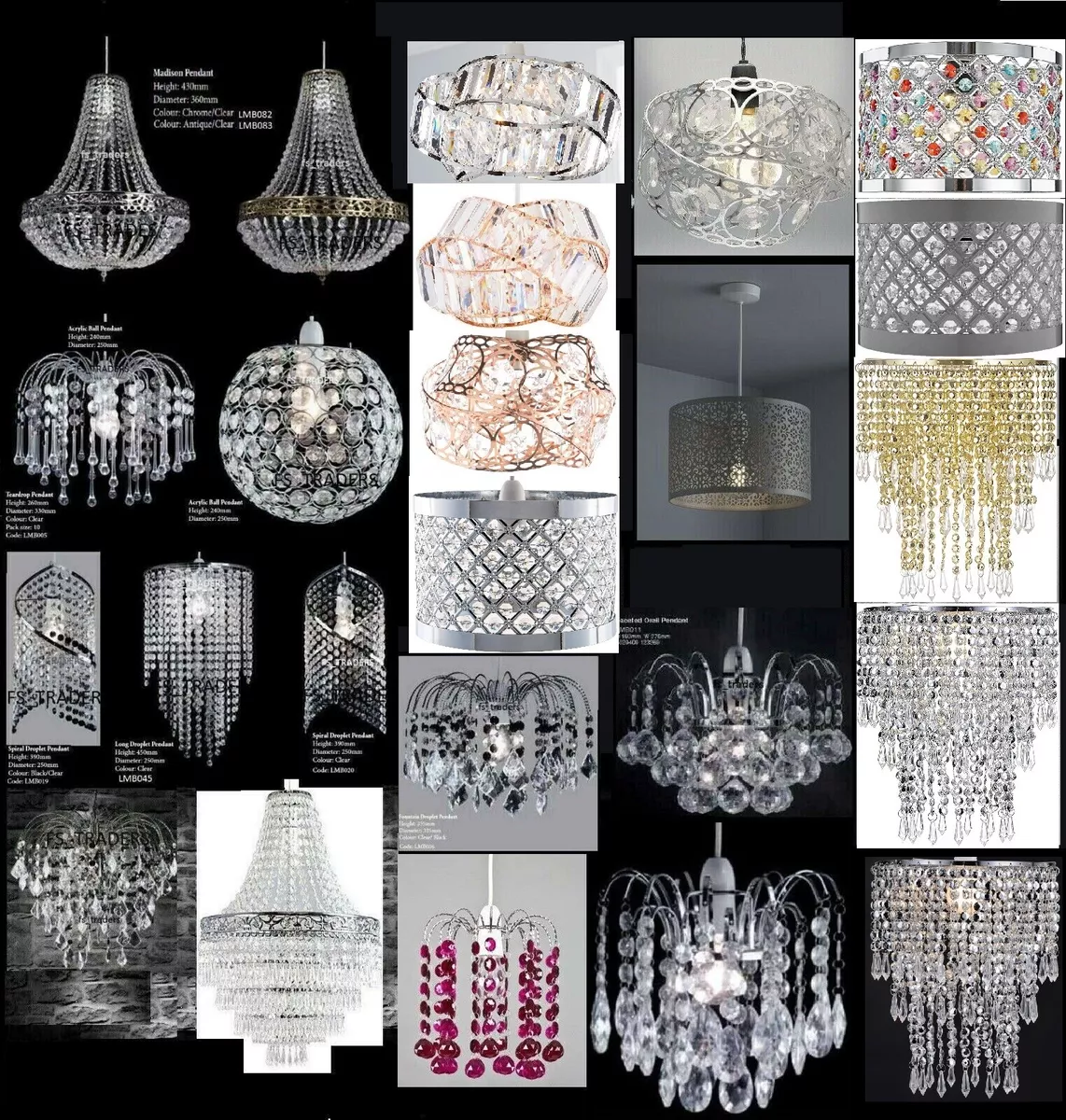 Chandelier Style Modern Ceiling Light Shade Droplet Pendant Acrylic Crystal  Bead eBay