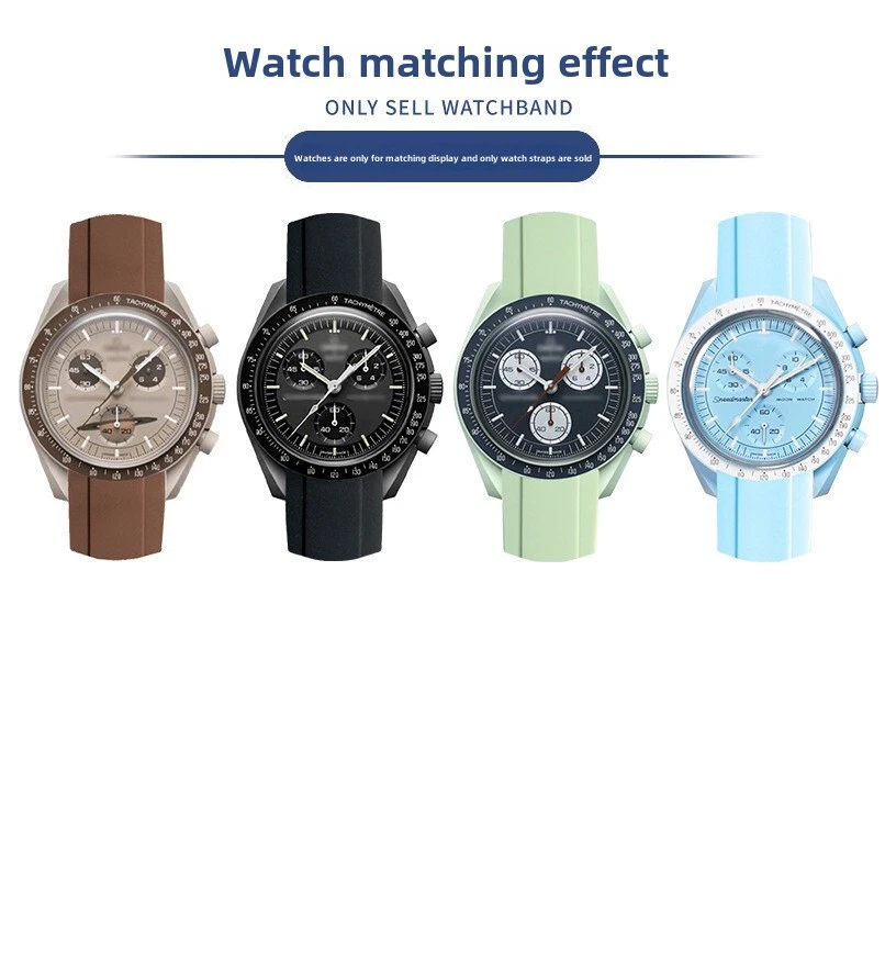 Correa de reloj de goma de silicona 20 22 para Omega y Swatch Moon Planet Collection Foto 4 de 4