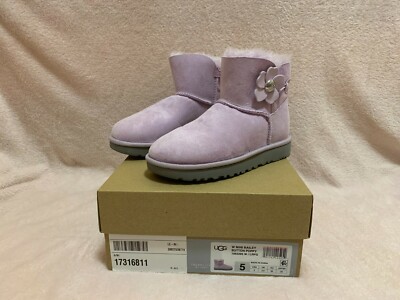 UGG BOOTS FLIEDER LAVENDER W MINI BAILEY BUTTON POPPY NEU OV SIZE GRÖßE 36