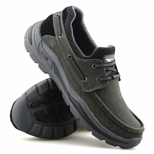 Para Hombre Skechers Slip On arco Calce Informal Mocasines Barco Smart  Trabajo Caminar Zapatos Talla | eBay