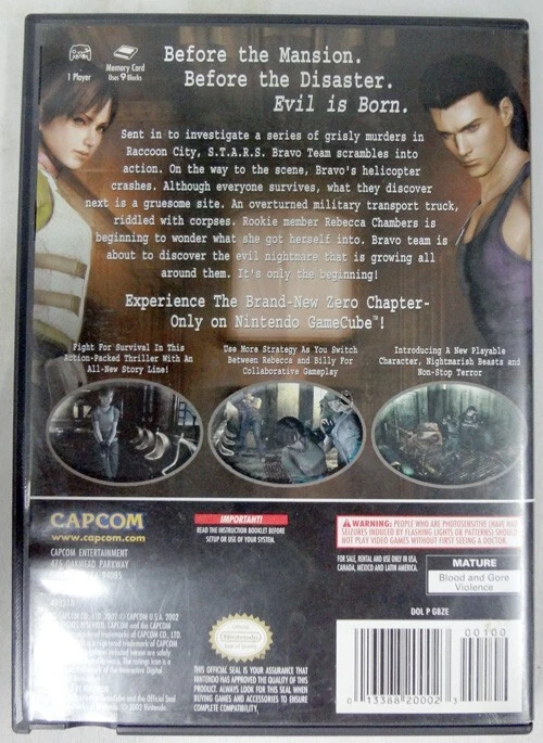 Videojuego Nintendo GameCube Resident Evil Zero ¡En caja original con guía de estrategia y póster! Foto 3 de 4