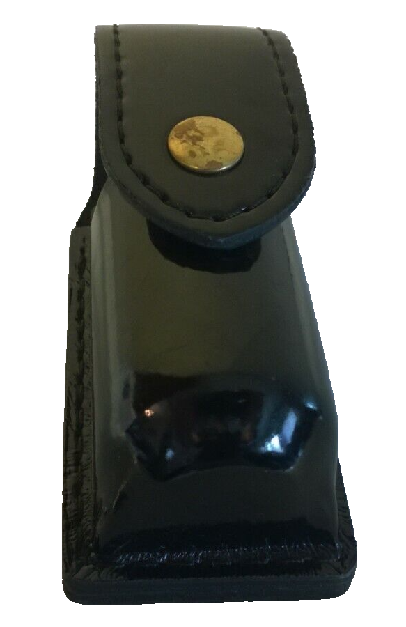 Safariland Black Pepper Spray Pouch Hi-Gloss w/Brass Snap