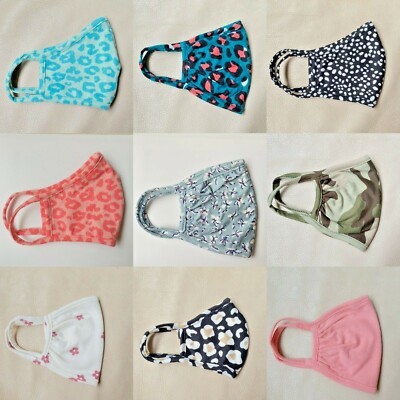 Pack of 2 - Face Covering, Reusable Washable Layered Fabric Cloth Face Mask 