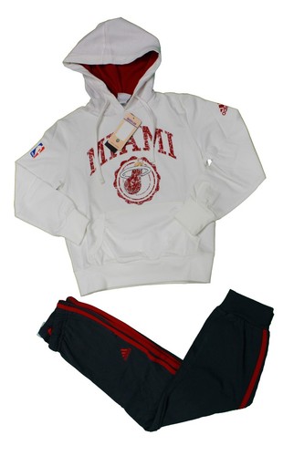 Completo tuta da bambino bianca grigia Adidas NBA Miami basket junior sport  moda | eBay