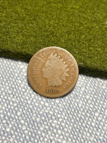(#101254) Indian Head Cent: 1869.  AG, but very strong date.  Key date.