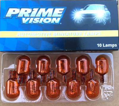 Box of 10 #7443NA  AMBER PRIME VISION Lamp Auto Bulb Automotive Light Bulbs