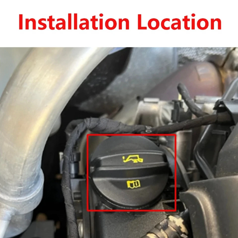 Tapa de aceite apta para VW Jetta/Passat/Tiguan 2011-2017 OE 15075118 06K-103-485-C negra Foto 2 de 4