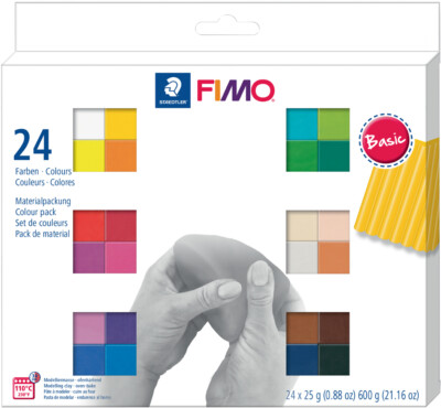 FIMO SOFT Modelliermasse-Set ''Basic'' 24er Set öfenhärtend
