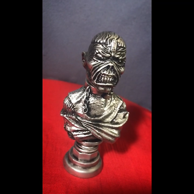 IRON MAIDEN EDDIE SILVER HEAVY METAL RESIN BUST SCULPTURE FIGURE