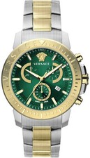 Versace VE2E00421 New Chrono green silver gold Stainless Steel Men's Watch NEW