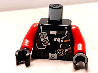 New LEGO Wet Suit Torso Diver Pressure Oxygen Gauge Regulator Red Black  Zipper