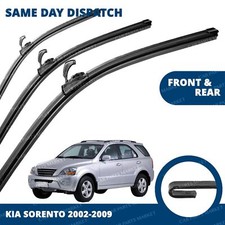 Front/Rear Windscreen 24" 18" 14" Flat Aero Wiper Blades for Kia Sorento 02-09