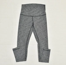 Lululemon Women Skinny Legging Pull On Polyester Gray Size 8 Gym Workout