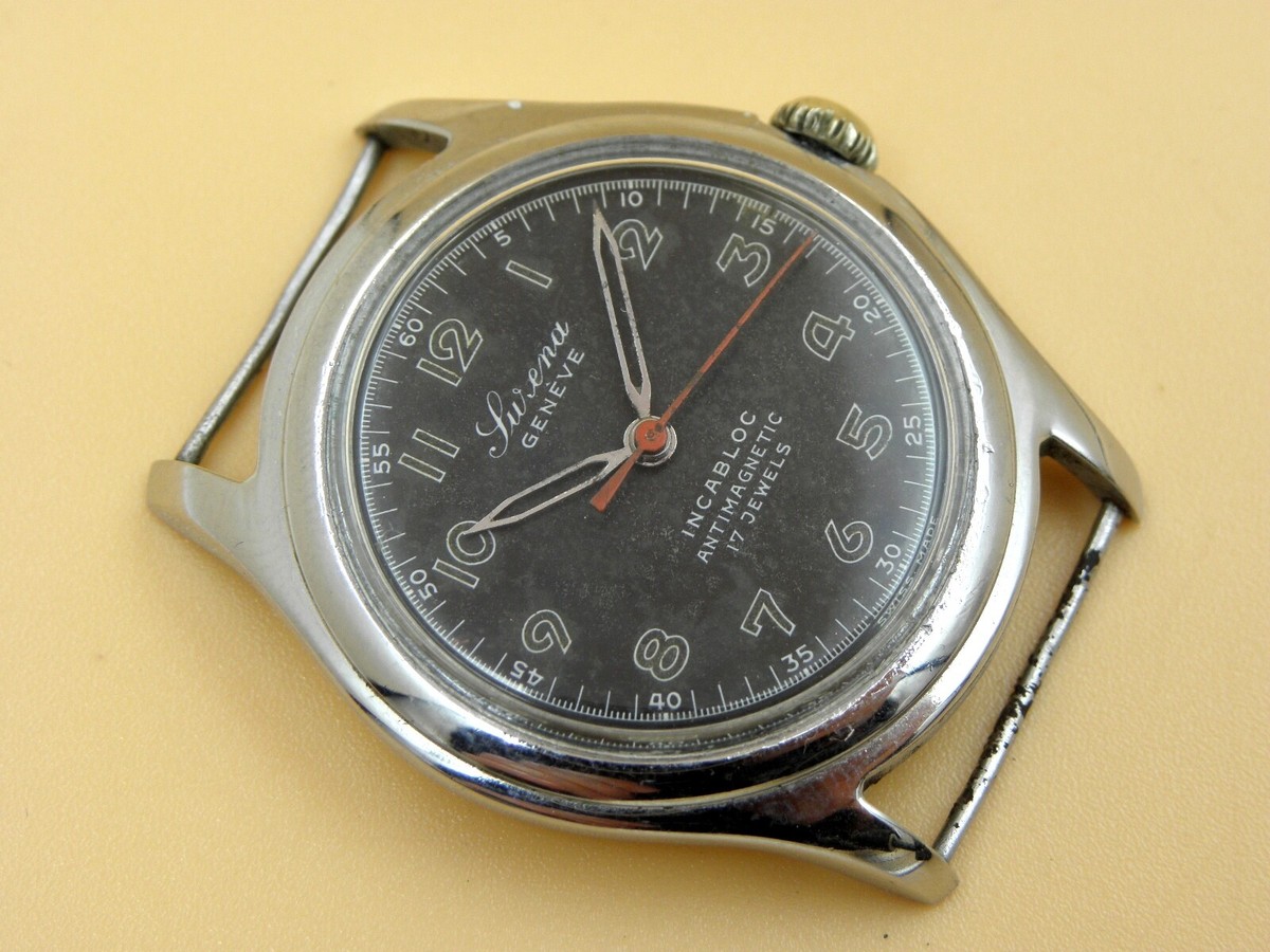 Surena Geneve incabloc antimagnetic 17 jewels Military watch Red 