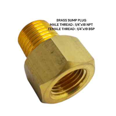 1/4 Zoll NPT Stecker auf 1/4 Zoll BSP Buchse Messing Sumpf Adapter Öltemperaturanzeige Sensor