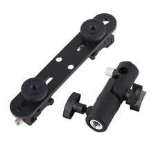 Dual Hot Shoe Bracket Light Stand Video Light Flash Umbrella Holder Flash Ho Fit