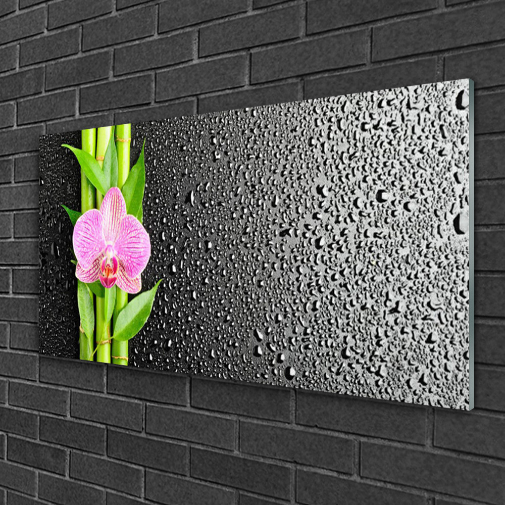 Tableau sur verre 100x50 cm floral anti-poussière pour décorer une pièce humide sans cadre