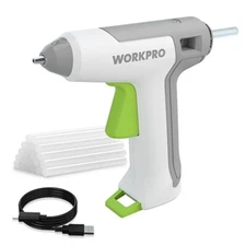 WORKPRO 3.6V Cordless Hot Glue Gun w/20pcs Sticks Fast Heating Glue Gun Type-C