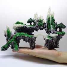 9.44" Resin Mountain View Aquarium Rockery Ornament Fish Tank Landscape Decor