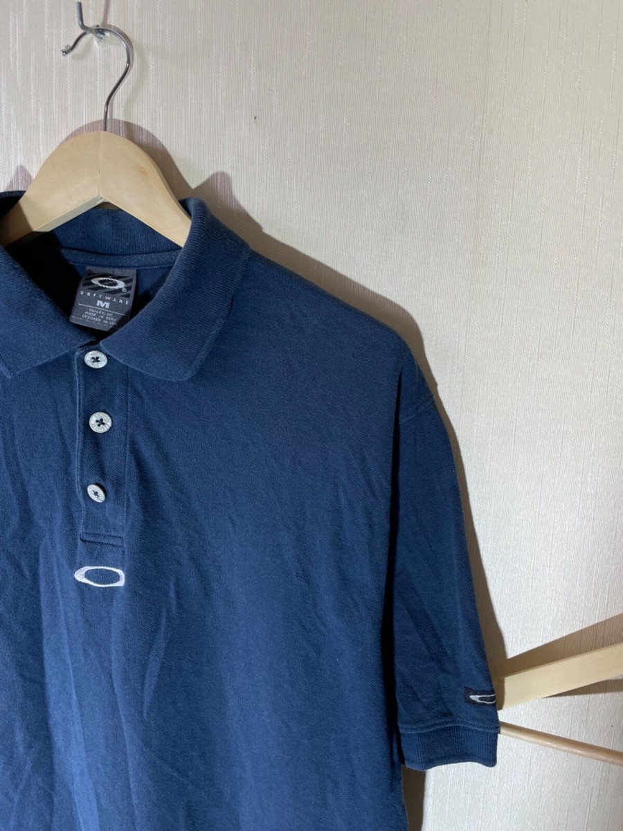 トップス 90s oakley polo shirt vintage OAKLEY SOFTWARE POLO SHIRT L 90s BLACK WAFFLE KNIT