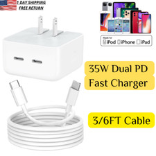 New 35W Fast Charger USB-C Adapter PD Cable For iPad iPhone 14 13 12 11 Pro Max