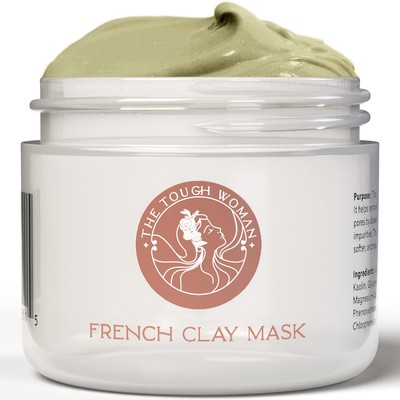 Detox Green Clay Mask for Face - 3-Clay Blend with Kaolin Volcanic Clay - Deep P