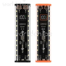 Transparent 8x18650 Battery Box DIY Kit Fast Charging Mobile Power Bank Case