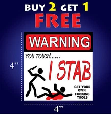 Funny Warning Bumper Sticker Decal GET YOUR OWN F*CKING TOOLS Vinyl Toolbox Yeti