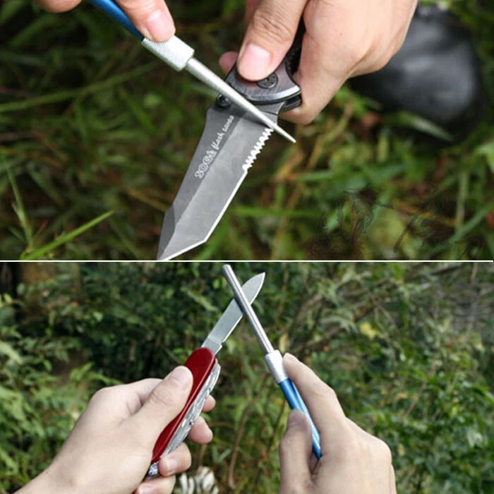 3in1 Pocket Diamond Grit Knife Sharpen Pen-File Hook Hunting Fish Saw Hook  Tool